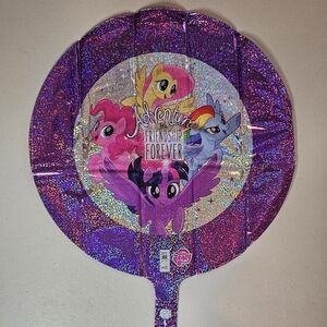 My Little Pony Movie Purple and Silver Heart Sparkly Balloons